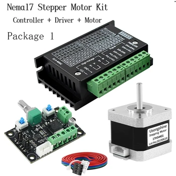 Nema17 Motor de Passo Driver Kit 17HS4401+TB6600 4A+MKS OSC Ajustável para Frente e Reverso de Velocidade para o Gravador do CNC da Tabela de Deslizamento