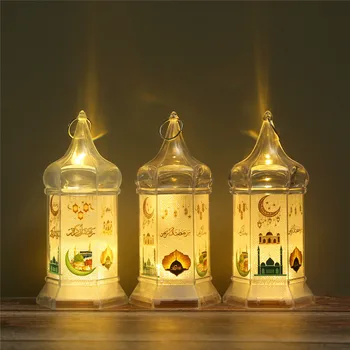2023 Ramadã Festival de Decoração para Casa LEVOU Vento Lanterna Eid Mubarak Luz Ornamento Islâmica Partido Muçulmano de Eid Al Adha, Decoração