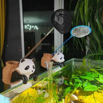 Tanque De Peixes Enfeite Criativo De Bambu Panda Design Requintado Verdadeira Cor Da Decoração Do Aquário De Mesa Bonito Ornamento Submarino Tartaruga