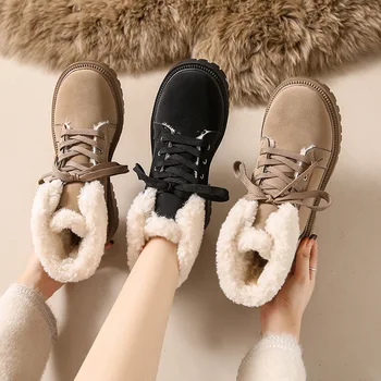 Branco Ankle Boots Botas-Mulheres De Rendas Até Sapatos Calçados De Inverno Do Dedo Do Pé Redondo Televisão Calcanhar De Baixo Med 2023 Borracha Lolita Senhoras Acolchoado Rock