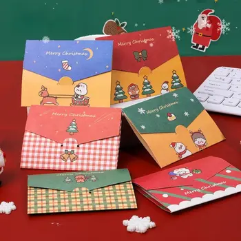 5pcs Amigos Festival de Ano Novo, Presentes Desejos Letras de Cartões Bênção Cartões Cartões de Agradecimento Postal de Natal