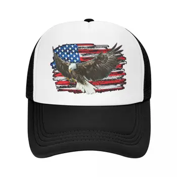 Personalizado EUA Águia Bandeira Americana Boné de Beisebol de Hip Hop Homens Mulheres Ajustável Trucker Hat Outono Bonés Snapback