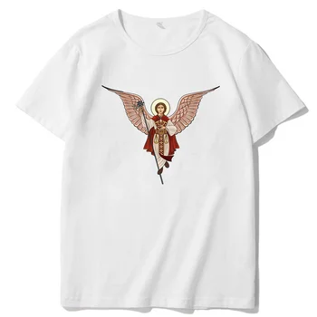 Anjo Copta Anjos t-shirt para homens de grandes dimensões de manga curta t-shirts de Verão Harajuku Respirável impressão Tees Tops Homens vestuário