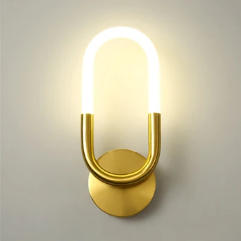 Ouro LED, Lâmpada de Parede Nórdicos Casa Interior, Sala de estar Bedro Arandelas de Parede Decoração Minimalista, Luzes de Cabeceira do Quarto de Luxo de Arte de Iluminação