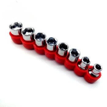 8pcs de 1/4 de Polegada Unidade Hex Bit Set Socket Socket Conjunto de chave Chave Adaptador 5/6/7/8/9/10/11/12mm